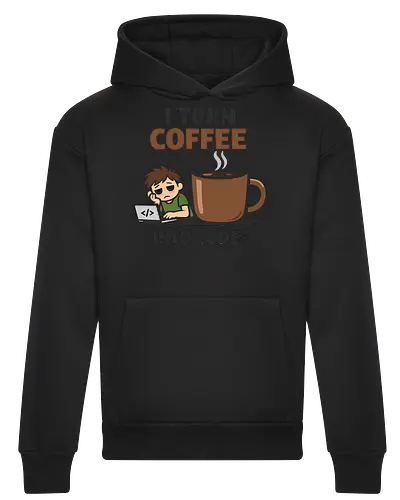 I Turn Coffee Into Code Programmierer Kaffee - Programmierer, Entwickler, Kaffee, Code, Coding, Coffee, Software, Nerd, Geek - Heavyweight Hoodie