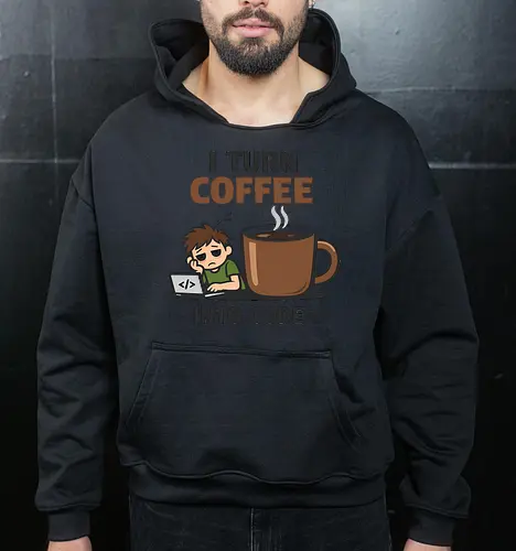 I Turn Coffee Into Code Programmierer Kaffee - Programmierer, Entwickler, Kaffee, Code, Coding, Coffee, Software, Nerd, Geek - Cropped Hoodie