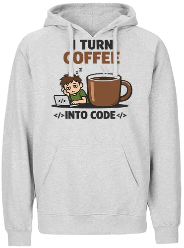 I Turn Coffee Into Code Programmierer Kaffee - Programmierer, Entwickler, Kaffee, Code, Coding, Coffee, Software, Nerd, Geek - Fairtrade Hoodie