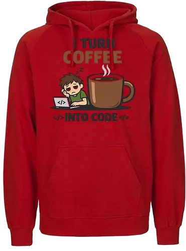 I Turn Coffee Into Code Programmierer Kaffee - Programmierer, Entwickler, Kaffee, Code, Coding, Coffee, Software, Nerd, Geek - Fairtrade Hoodie