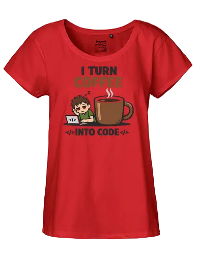 I Turn Coffee Into Code Programmierer Kaffee - Programmierer, Entwickler, Kaffee, Code, Coding, Coffee, Software, Nerd, Geek - Fairtrade Girl Shirt