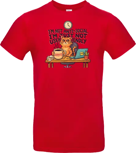 Katze Anti-Social Lustiges Büro Spruch Design - Katze, Cat, Büro, Spruch, Lustig, Humor, Arbeit, Office, Sarkasmus - Standard T-Shirt