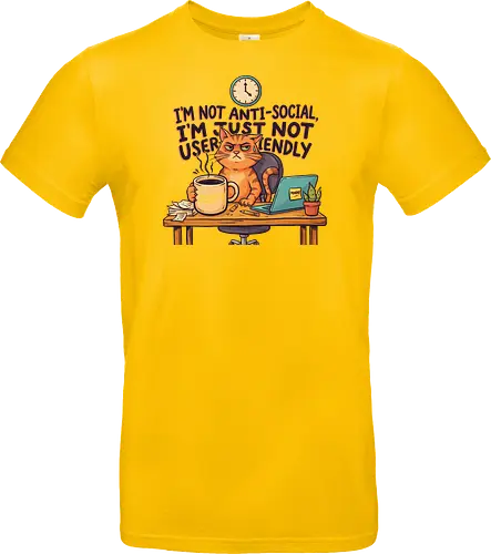 Katze Anti-Social Lustiges Büro Spruch Design - Katze, Cat, Büro, Spruch, Lustig, Humor, Arbeit, Office, Sarkasmus - Standard T-Shirt