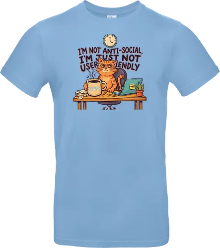 Katze Anti-Social Lustiges Büro Spruch Design - Katze, Cat, Büro, Spruch, Lustig, Humor, Arbeit, Office, Sarkasmus - Standard T-Shirt
