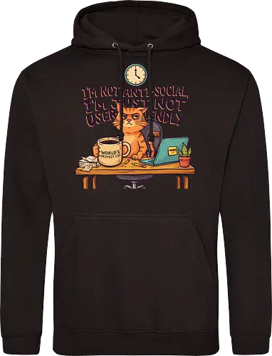 Katze Anti-Social Lustiges Büro Spruch Design - Katze, Cat, Büro, Spruch, Lustig, Humor, Arbeit, Office, Sarkasmus - Standard Hoodie