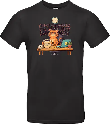 Katze Anti-Social Lustiges Büro Spruch Design - Katze, Cat, Büro, Spruch, Lustig, Humor, Arbeit, Office, Sarkasmus - Standard T-Shirt
