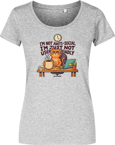 Katze Anti-Social Lustiges Büro Spruch Design - Katze, Cat, Büro, Spruch, Lustig, Humor, Arbeit, Office, Sarkasmus - Women T-Shirt