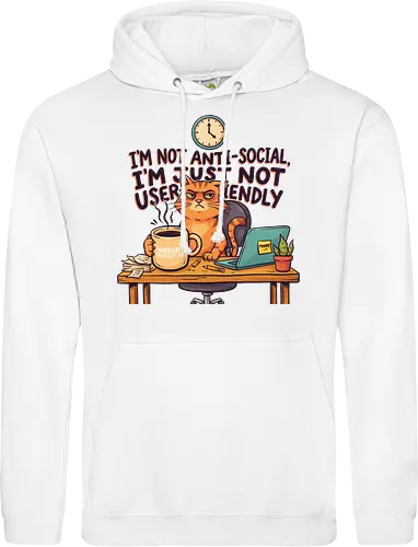 Katze Anti-Social Lustiges Büro Spruch Design - Katze, Cat, Büro, Spruch, Lustig, Humor, Arbeit, Office, Sarkasmus - Standard Hoodie