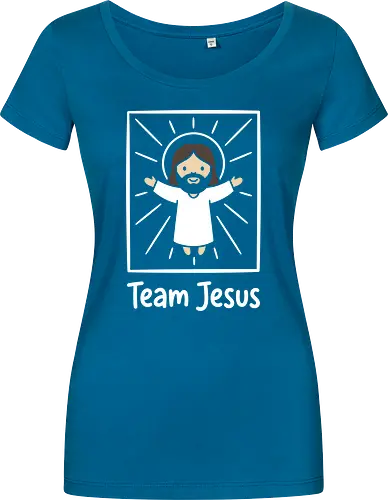 Minimalist Savior: Chibi Jesus - Jesus shirt, Christian graphic tee, chibi Jesus design, minimalist faith apparel, cute religious clothing, kawaii Christian merch, modern church streetwear, subtle faith fashion, inspirational graphic tee, simple Jesus illustration - Women T-Shirt