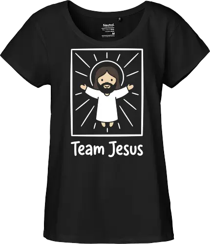 Minimalist Savior: Chibi Jesus - Jesus shirt, Christian graphic tee, chibi Jesus design, minimalist faith apparel, cute religious clothing, kawaii Christian merch, modern church streetwear, subtle faith fashion, inspirational graphic tee, simple Jesus illustration - Fairtrade Girl Shirt