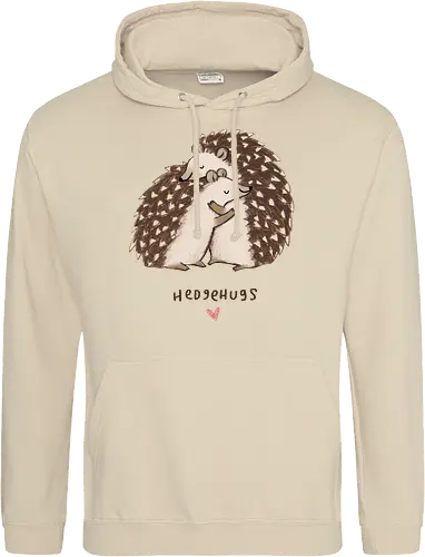 Zwei Braune Igel Umarmen Sich Wortspiel Rosa Herz - beige braune Igel Stacheln, zarte Tier Kunst, Igel umarmen sich süß, tierisches Wortspiel, zwei braune Igel, gemütliche Tier Kunst, Buntstift Igel Illustration, großer kleiner Igel Umarmung, rosa Herz Tier, Tier Liebe Druck, Igel Liebhaber Geschenk, Tier Wortspiel Shirt, handgefertigte Igel Kunst, warme Tier Umarmung, süße braune Typografie - Standard Hoodie