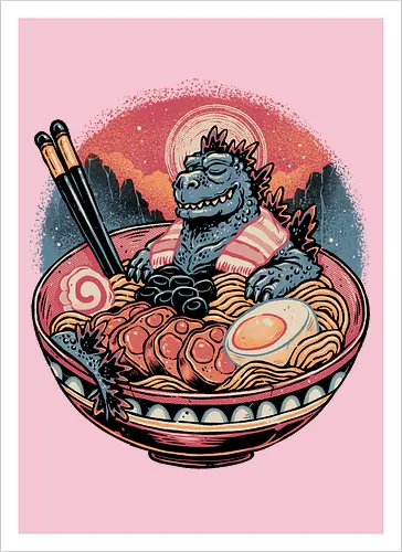 The Great Ramen Rest - cute, Ramen, food, noodles, Japan, relaxing, movie, mash up, funny - Artprint