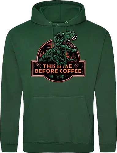 This is me before coffee - Dinosaur, dinosaurs, coffee, caffeine, morning, funny, humor, coffee lover - Standard Hoodie