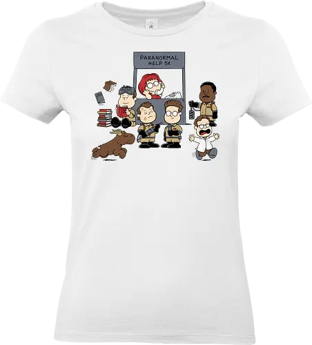Kinder Geisterjäger Gruppe – Comics und Film Nostalgie Mashup - Nerd Nostalgie Shirt, Kinder Geisterjäger Gruppe Mashup, klassische Comics Film Crossover, 80er Nostalgie Kunst, Ghost, Peanuts, Charlie Brown, Lucy, Linus, Pigpen, mashup geek, süßes Crossover Kinder Druck, Geisterjagd süßes Design, Charles Schulz, Ghostbusters 1984, Comic Crossover Kunst, Nostalgie Geek Shirt, Kinder übernatürliche Jagd Design, klassischer Crossover Druck, nostalgische Mashup Kunst, Geek Nostalgie Shirt, exklusives süßes Crossover Design, Kinder Nostalgie Druck, amerikanische Crossover Kunst - Standard T-Shirt (Women)