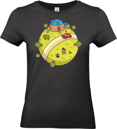 King Kai's Planet: 10x Gravity Training - classic manga clothing, King Kais planet shirt, Dragon Ball merch, anime training graphic tee, nostalgic 90s anime apparel, retro shonen streetwear, Goku training design, vintage anime landscape, aesthetic otaku fashion, isometric anime art - Standard T-Shirt (Women)
