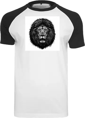Lion Charcoal Art - Raglan T-Shirt