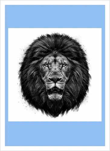 Lion Charcoal Art - Artprint