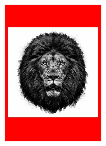 Lion Charcoal Art - Artprint
