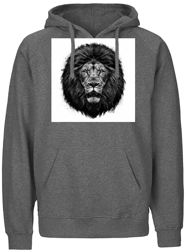 Lion Charcoal Art - Fairtrade Hoodie