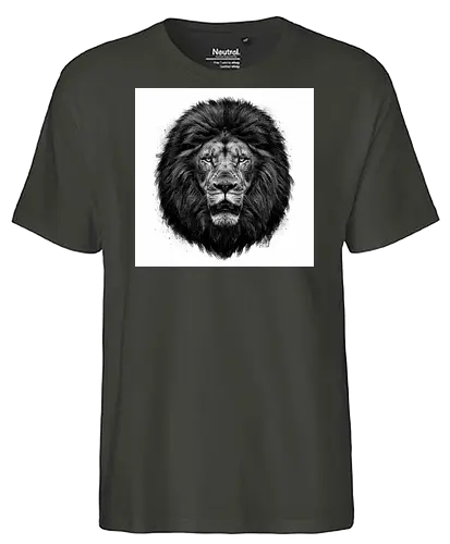 Lion Charcoal Art - Fairtrade T-Shirt
