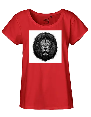 Lion Charcoal Art - Fairtrade Girl Shirt