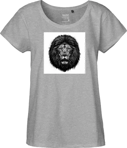 Lion Charcoal Art - Fairtrade Girl Shirt