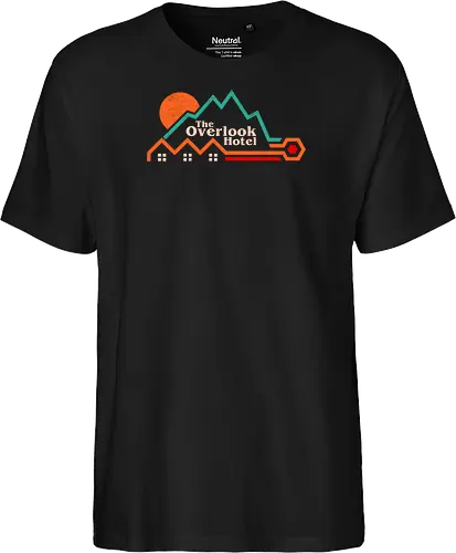 Off Season Mountain Hotel - winter, horror, cinema, cinephile, cult classic, film, geek, halloween, hotel, mountain, movies, nerd, nostalgia, retro, vintage - Fairtrade T-Shirt