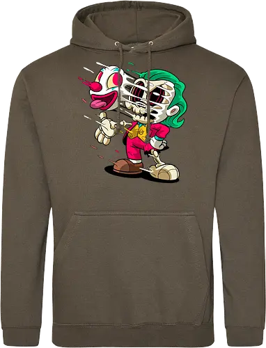 Freaky Clown Schurke – Dunkle Cartoon Horror Underground - freaky Clown Schurke Art, Cartoon Horror Underground, Schurke Clown dunkles Shirt, Horror Cartoon Clown, grünes Haar Schurke Art, Joker, dunkles Pop Art Schurke, alternativer freaky Clown, verrückte Cartoon Mode, chaotischer Skelett Clown Art, Underground dunkles Geek, Horror Nostalgie Schurke, Punk Clown Cartoon, alternative Cartoon Shirt, dunkle Retro Schurke Art, chaotischer grüner Cartoon Clown - Standard Hoodie
