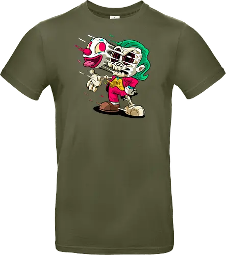 Freaky Clown Schurke – Dunkle Cartoon Horror Underground - freaky Clown Schurke Art, Cartoon Horror Underground, Schurke Clown dunkles Shirt, Horror Cartoon Clown, grünes Haar Schurke Art, Joker, dunkles Pop Art Schurke, alternativer freaky Clown, verrückte Cartoon Mode, chaotischer Skelett Clown Art, Underground dunkles Geek, Horror Nostalgie Schurke, Punk Clown Cartoon, alternative Cartoon Shirt, dunkle Retro Schurke Art, chaotischer grüner Cartoon Clown - Standard T-Shirt