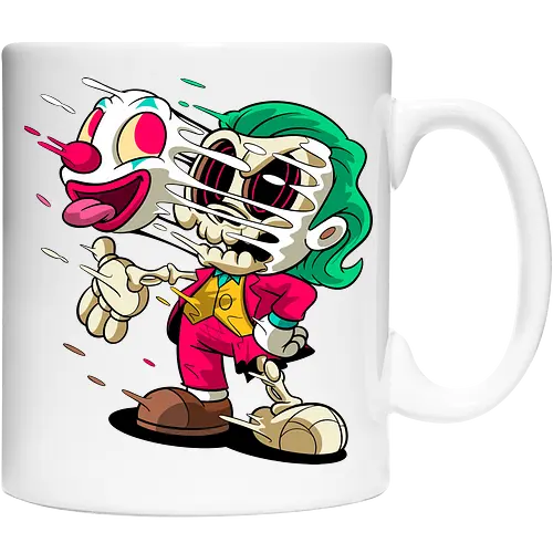 Freaky Clown Schurke – Dunkle Cartoon Horror Underground - freaky Clown Schurke Art, Cartoon Horror Underground, Schurke Clown dunkles Shirt, Horror Cartoon Clown, grünes Haar Schurke Art, Joker, dunkles Pop Art Schurke, alternativer freaky Clown, verrückte Cartoon Mode, chaotischer Skelett Clown Art, Underground dunkles Geek, Horror Nostalgie Schurke, Punk Clown Cartoon, alternative Cartoon Shirt, dunkle Retro Schurke Art, chaotischer grüner Cartoon Clown - Cup