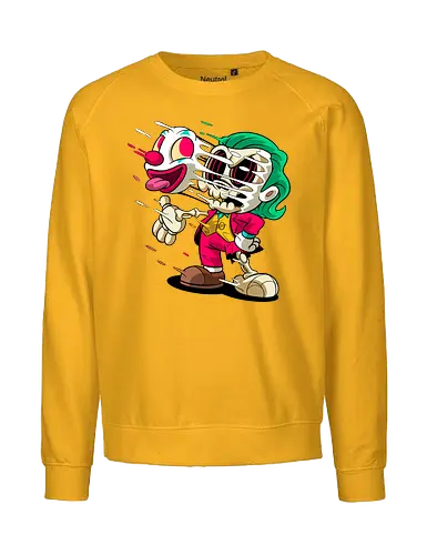 Freaky Clown Schurke – Dunkle Cartoon Horror Underground - freaky Clown Schurke Art, Cartoon Horror Underground, Schurke Clown dunkles Shirt, Horror Cartoon Clown, grünes Haar Schurke Art, Joker, dunkles Pop Art Schurke, alternativer freaky Clown, verrückte Cartoon Mode, chaotischer Skelett Clown Art, Underground dunkles Geek, Horror Nostalgie Schurke, Punk Clown Cartoon, alternative Cartoon Shirt, dunkle Retro Schurke Art, chaotischer grüner Cartoon Clown - Fairtrade Sweatshirt