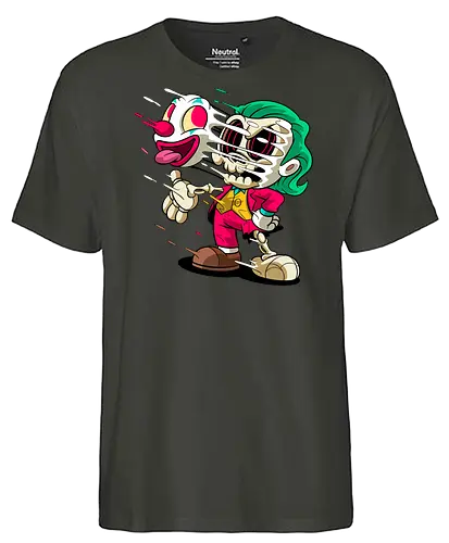 Freaky Clown Schurke – Dunkle Cartoon Horror Underground - freaky Clown Schurke Art, Cartoon Horror Underground, Schurke Clown dunkles Shirt, Horror Cartoon Clown, grünes Haar Schurke Art, Joker, dunkles Pop Art Schurke, alternativer freaky Clown, verrückte Cartoon Mode, chaotischer Skelett Clown Art, Underground dunkles Geek, Horror Nostalgie Schurke, Punk Clown Cartoon, alternative Cartoon Shirt, dunkle Retro Schurke Art, chaotischer grüner Cartoon Clown - Fairtrade T-Shirt