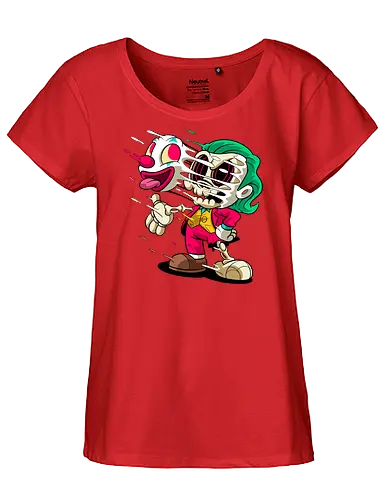 Freaky Clown Schurke – Dunkle Cartoon Horror Underground - freaky Clown Schurke Art, Cartoon Horror Underground, Schurke Clown dunkles Shirt, Horror Cartoon Clown, grünes Haar Schurke Art, Joker, dunkles Pop Art Schurke, alternativer freaky Clown, verrückte Cartoon Mode, chaotischer Skelett Clown Art, Underground dunkles Geek, Horror Nostalgie Schurke, Punk Clown Cartoon, alternative Cartoon Shirt, dunkle Retro Schurke Art, chaotischer grüner Cartoon Clown - Fairtrade Girl Shirt