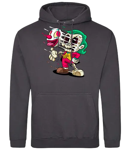 Freaky Clown Schurke – Dunkle Cartoon Horror Underground - freaky Clown Schurke Art, Cartoon Horror Underground, Schurke Clown dunkles Shirt, Horror Cartoon Clown, grünes Haar Schurke Art, Joker, dunkles Pop Art Schurke, alternativer freaky Clown, verrückte Cartoon Mode, chaotischer Skelett Clown Art, Underground dunkles Geek, Horror Nostalgie Schurke, Punk Clown Cartoon, alternative Cartoon Shirt, dunkle Retro Schurke Art, chaotischer grüner Cartoon Clown - Standard Hoodie