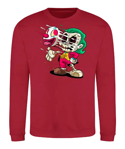 Freaky Clown Schurke – Dunkle Cartoon Horror Underground - freaky Clown Schurke Art, Cartoon Horror Underground, Schurke Clown dunkles Shirt, Horror Cartoon Clown, grünes Haar Schurke Art, Joker, dunkles Pop Art Schurke, alternativer freaky Clown, verrückte Cartoon Mode, chaotischer Skelett Clown Art, Underground dunkles Geek, Horror Nostalgie Schurke, Punk Clown Cartoon, alternative Cartoon Shirt, dunkle Retro Schurke Art, chaotischer grüner Cartoon Clown - Sweatshirt