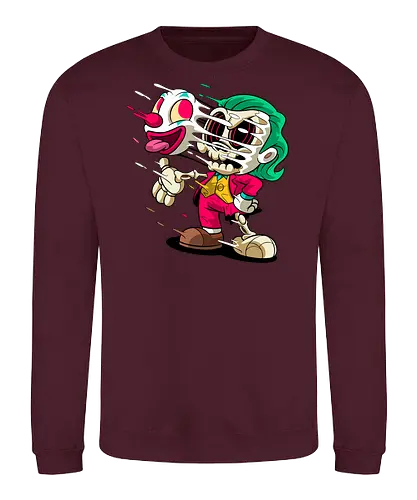 Freaky Clown Schurke – Dunkle Cartoon Horror Underground - freaky Clown Schurke Art, Cartoon Horror Underground, Schurke Clown dunkles Shirt, Horror Cartoon Clown, grünes Haar Schurke Art, Joker, dunkles Pop Art Schurke, alternativer freaky Clown, verrückte Cartoon Mode, chaotischer Skelett Clown Art, Underground dunkles Geek, Horror Nostalgie Schurke, Punk Clown Cartoon, alternative Cartoon Shirt, dunkle Retro Schurke Art, chaotischer grüner Cartoon Clown - Sweatshirt