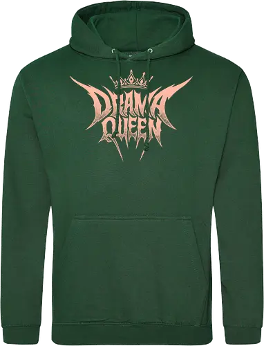 Drama Queen - drama queen, deathcore queen, heavy metal crown, slam metal style, pastel goth apparel, sarcastic graphic, ironic streetwear, alt princess, numetal aesthetics, y2k punk clothing, hardcore merch, spiky letter logo, regal tiara, pink metal shirt, grunge festival gear, bad girl style - Standard Hoodie
