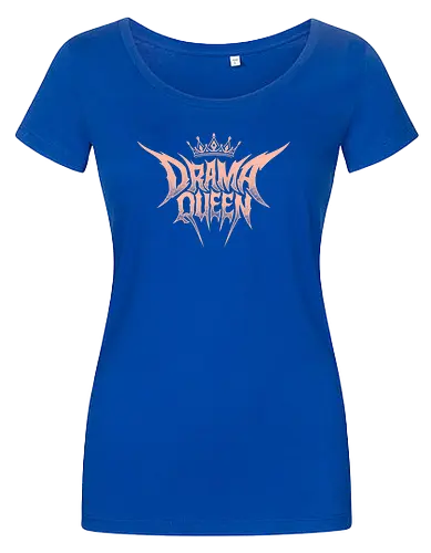 Drama Queen - drama queen, deathcore queen, heavy metal crown, slam metal style, pastel goth apparel, sarcastic graphic, ironic streetwear, alt princess, numetal aesthetics, y2k punk clothing, hardcore merch, spiky letter logo, regal tiara, pink metal shirt, grunge festival gear, bad girl style - Women T-Shirt