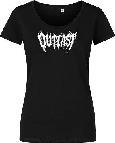 Outcast - outcast, death metal, metal logo, metalcore, goth aesthetic, hardcore, black metal, alternative style, outsider, grunge, punk rock, edgy design, underground, heavy metal, dark aesthetic, band style, brutal logo, alternative fashion, anti-mainstream - Women T-Shirt