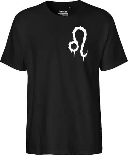 Leo Heavy Metal Symbol - leo, heavy metal leo, july birthday, august birthday, death metal zodiac, metalhead leo, goth zodiac, metal logo, astrology, zodiac sign, leo birthday, leo gift, alternative fashion, dark astrology, horoscope, spiky zodiac - Fairtrade T-Shirt