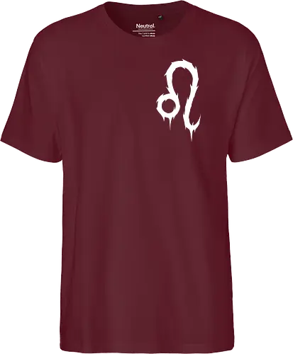 Leo Heavy Metal Symbol - leo, heavy metal leo, july birthday, august birthday, death metal zodiac, metalhead leo, goth zodiac, metal logo, astrology, zodiac sign, leo birthday, leo gift, alternative fashion, dark astrology, horoscope, spiky zodiac - Fairtrade T-Shirt