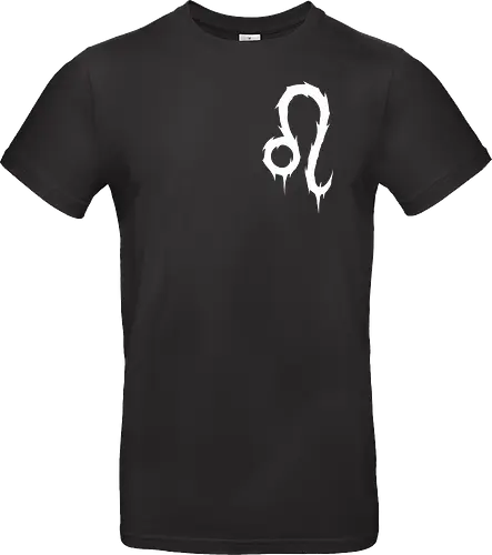 Leo Heavy Metal Symbol - leo, heavy metal leo, july birthday, august birthday, death metal zodiac, metalhead leo, goth zodiac, metal logo, astrology, zodiac sign, leo birthday, leo gift, alternative fashion, dark astrology, horoscope, spiky zodiac - Standard T-Shirt