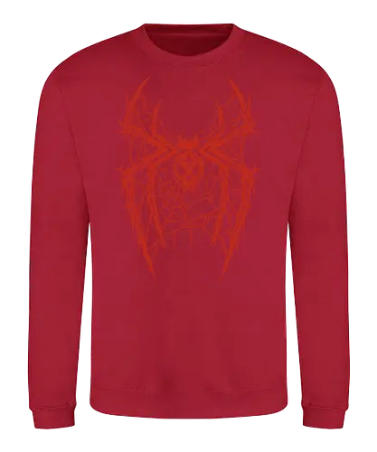 Spider Core - death metal, heavy metal, metalhead, spider, metal logo, dark aesthetic, gothic, cyber sigilism, anti hero, spiderweb, deathcore, streetwear, dark art, grunge, metal band - Sweatshirt