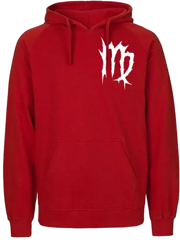 Virgo Heavy Metal Symbol - fractured lines, minimalist gothic art, esoteric fashion, virgo, virgo maiden, maiden glyph, doom metal style, industrial aesthetic, grunge clothing, analytical mind, august birthday, september birthday, virgo merch gift, monochrome streetwear, dark earth sign, punk rock gear - Fairtrade Hoodie