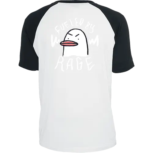 Fueled By Rage - Duck, Ente, Spruch, Typo, Statement, Edgy - Raglan T-Shirt
