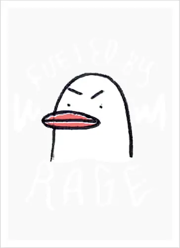 Fueled By Rage - Duck, Ente, Spruch, Typo, Statement, Edgy - Artprint