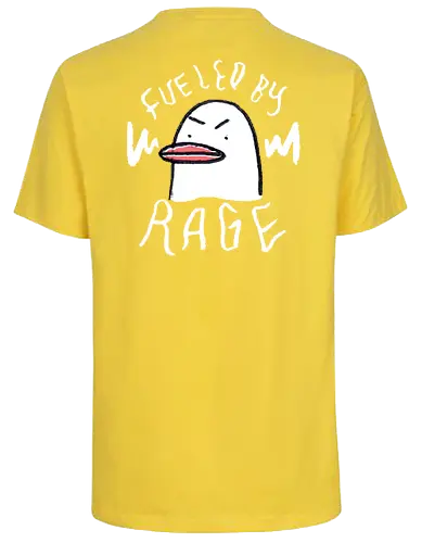 Fueled By Rage - Duck, Ente, Spruch, Typo, Statement, Edgy - Fairtrade T-Shirt