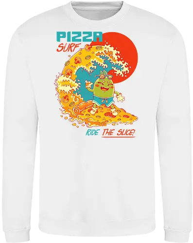 PIZZA SURF - pizza party, cute, joke, funny, pizza, surf, summer, cool, vacation - Sweatshirt