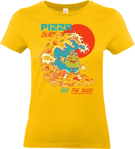 PIZZA SURF - pizza party, cute, joke, funny, pizza, surf, summer, cool, vacation - Standard T-Shirt (Women)
