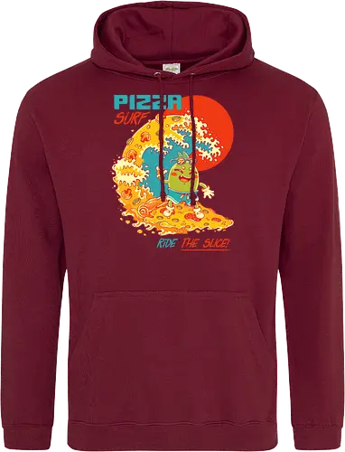 PIZZA SURF - pizza party, cute, joke, funny, pizza, surf, summer, cool, vacation - Standard Hoodie